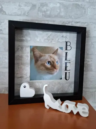 Figura Gato Love, Yeso Cerámico blanco