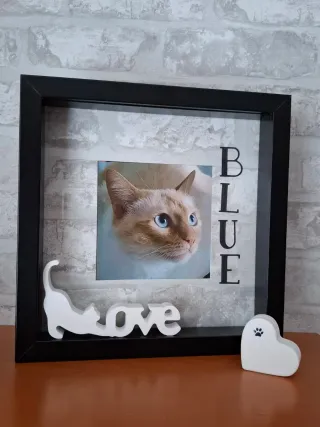 Figura Gato Love, Yeso Cerámico blanco