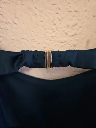 Vestido evento Zara azul petróleo