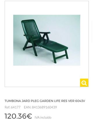 2 Tumbonas Plegables Jardín Verde