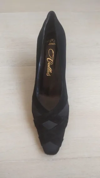 Zapatos negros tacón mujer piel n°38, de calidad