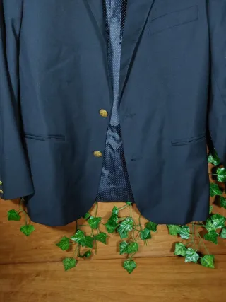 Blazer Pura Lana Vergine Vintage Blu