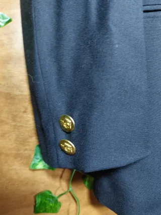 Blazer Pura Lana Vergine Vintage Blu