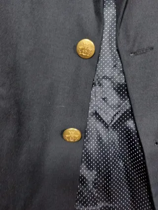 Blazer Pura Lana Vergine Vintage Blu