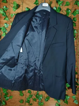 Blazer Pura Lana Vergine Vintage Blu