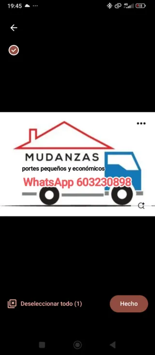 Portes y mudanzas pequeños y económicos