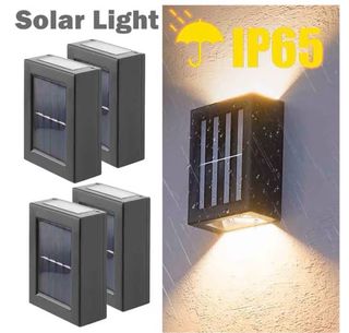 10 unidades Lámpara Solar Pared Sensor Negro