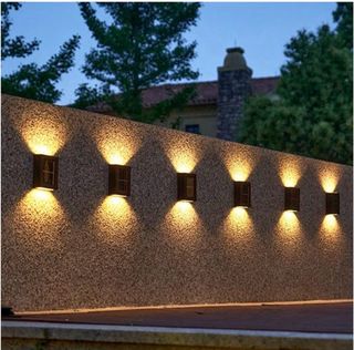 10 unidades Lámpara Solar Pared Sensor Negro