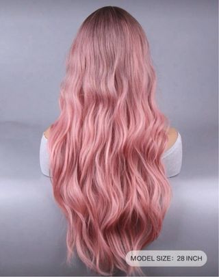 Peluca Rosa Degradada Larga