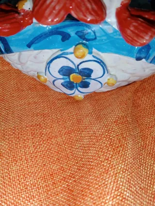 Lotto 3 cestini ceramica artistica