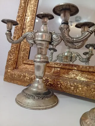 Oferta. Candelabro Art Decó, baño Plata. Antes 158