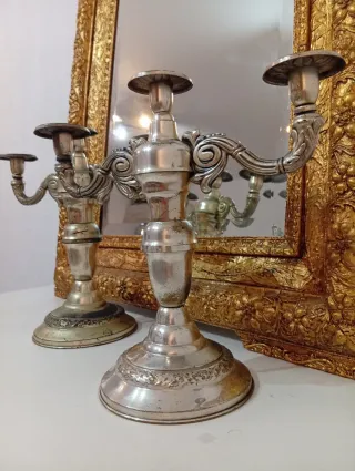 Oferta. Candelabro Art Decó, baño Plata. Antes 158