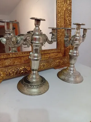 Oferta. Candelabro Art Decó, baño Plata. Antes 158