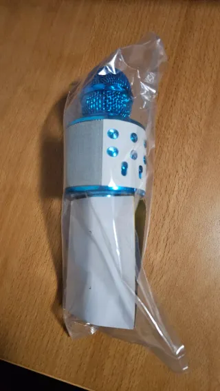 Micrófono Karaoke Azul y Plateado