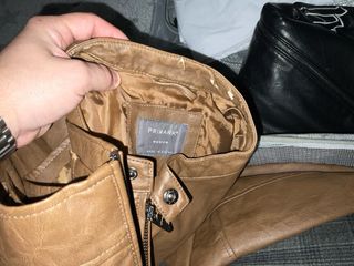 Chaqueta de piel marrón para hombre