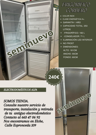 Frigorífico Corberó Inox A+ 253L