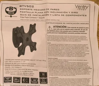 Soporte Pared B-Tech BTV502 Inclinación Giro