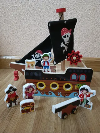 Barco Pirata Madera Bebé Juguete