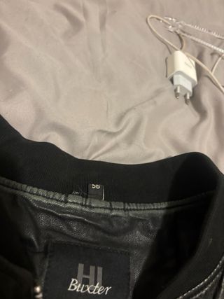 Chaqueta Bomber Buxter Hombre Cuero Negra