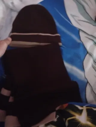 Gorro y bufanda marrón y beige