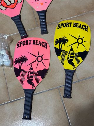 Set 4 racchette da spiaggia con palline
