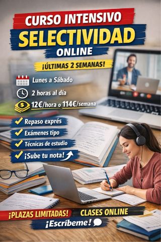 CURSO INTENSIVO ONLINE PARA SELECTIVIDAD
