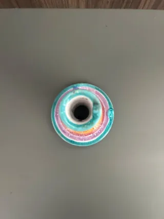 Porta candela ceramica dipinto a mano