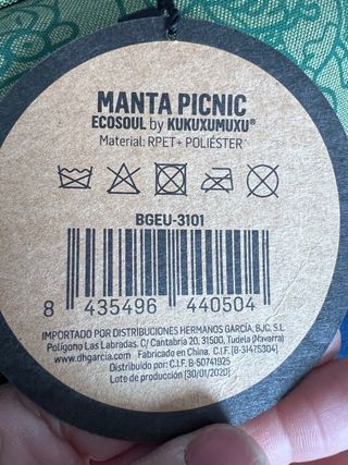 Manta picnic Kukuxumusu