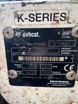 Mini excavadora Bobcat 319K