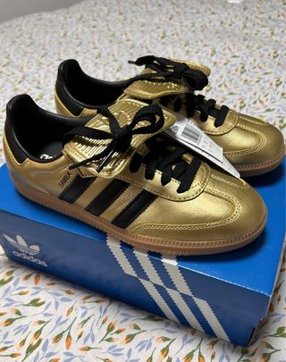 Zapatillas Adidas Samba Doradas Mujer Talla 40