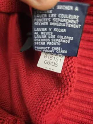 Jersey Tommy Hilfiger Rojo Logo Talla M