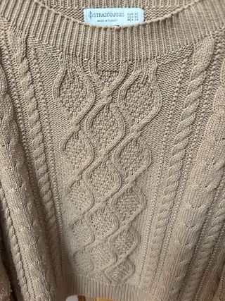 Jersey Stradivarius marrón trenzado Talla XS