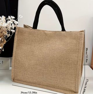 Bolso de tela con estampado de perro y flores