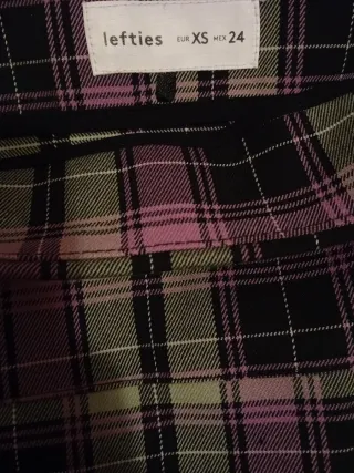 Falda cuadros verde y morado