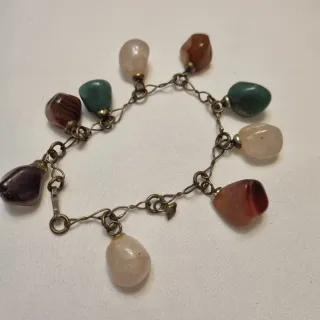 Pulsera Vintage Piedras Naturales Semipreciosas
