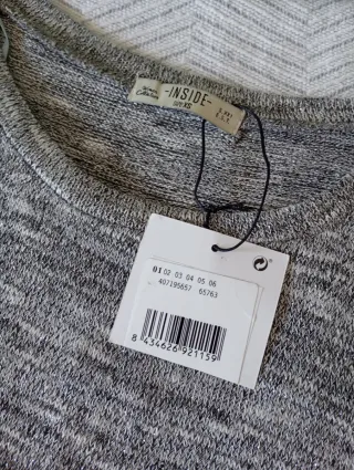 Jersey jaspeado gris manga 3/4 INSIDE