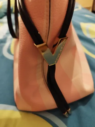 Bolso Victoria's Secret Rayas Rosa Blanco