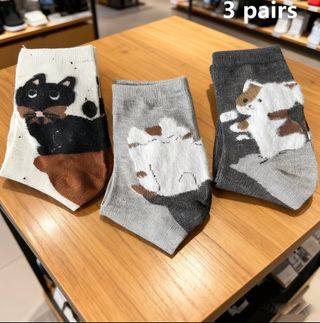 Calcetines con diseño de gato