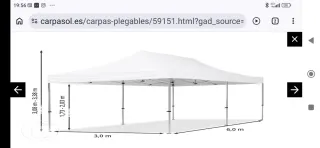 Carpa 6x3 Roja Ideal Asistencia o Jardín