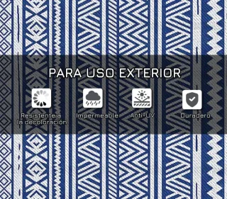 Alfombra reversible exterior azul y blanco