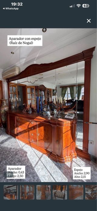 Conjunto comedor clásico marquetería