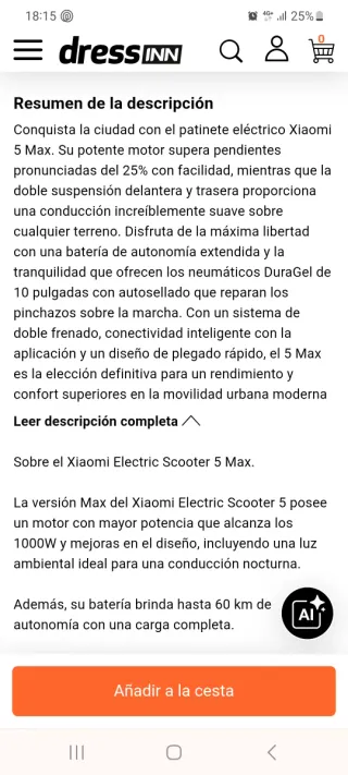 Patinete Xiaomi Mi Scooter 5 Max,Solo 2 meses.