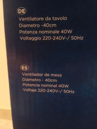 Ventilador de mesa blanco 3 velocidades desmontado