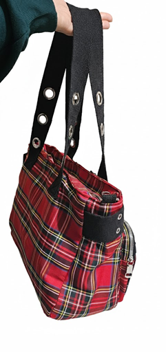 Borsa Punk Scozzese con Borchie e Catena Multi