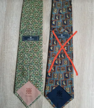 Corbata de seda Olimpo Verde y Dorada