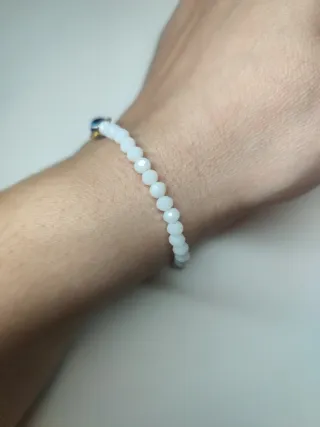 Pulsera Cristal Ojo Turco Azul Blanco