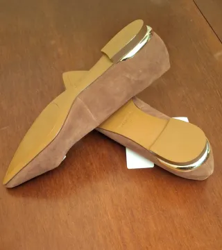 Zapatos de ante-piel Mango Camel/Beige