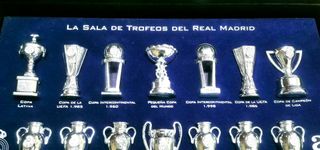 Vitrina Sala de trofeos. Real Madrid.