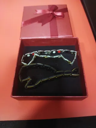 Par Pulseras Acero Hombre Negro/Dorado/ Plateado