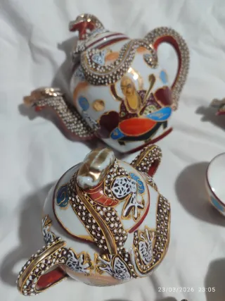 Juego de té chino vintage dragón